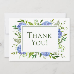 100. Geburtstag Blue Hydrangeas Dankeskarte
