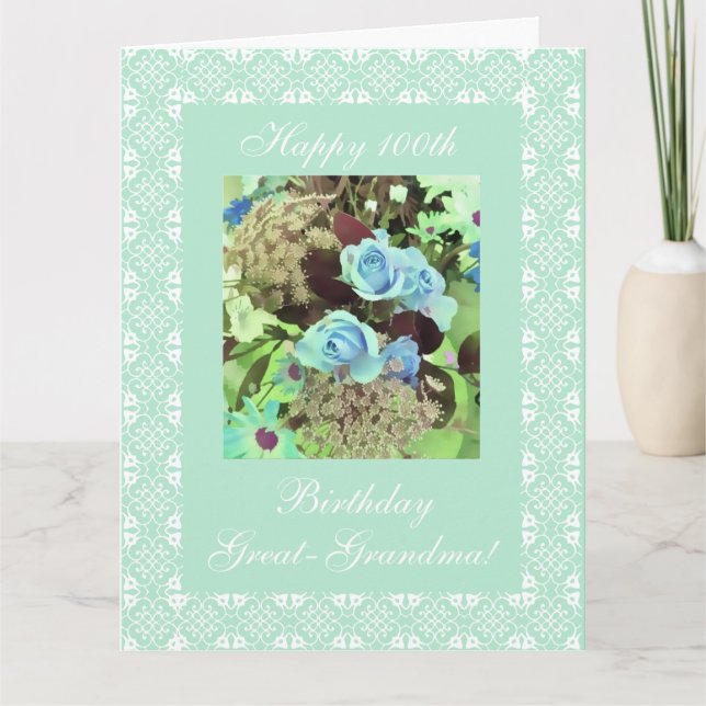 100. Geburtstag der Großmutter Karte (Vorderseite)