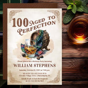 100. Geburtstag des perfekt gealterten Scotch gefe Einladung