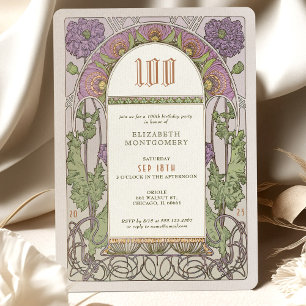 100. Geburtstag Einladung Jugendstil von Mucha