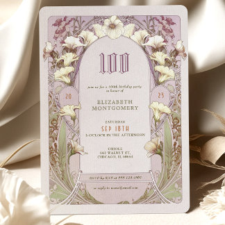 100. Geburtstag Einladung Jugendstil von Mucha