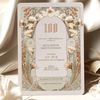 100. Geburtstag Einladung Jugendstil von Mucha