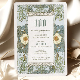 100. Geburtstag Einladung Jugendstil von Mucha