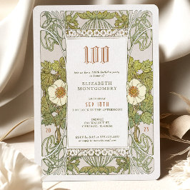 100. Geburtstag Einladung Jugendstil von Mucha