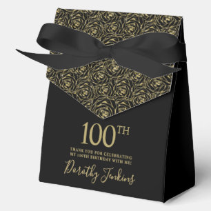 100. Geburtstag Gold Glitter Rosen Dankeschön Geschenkschachtel