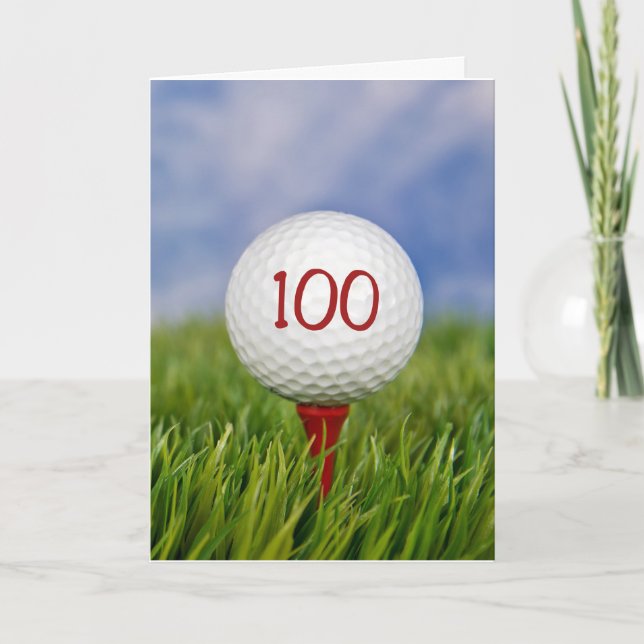 100. Geburtstag Golf Ball Karte (Vorderseite)