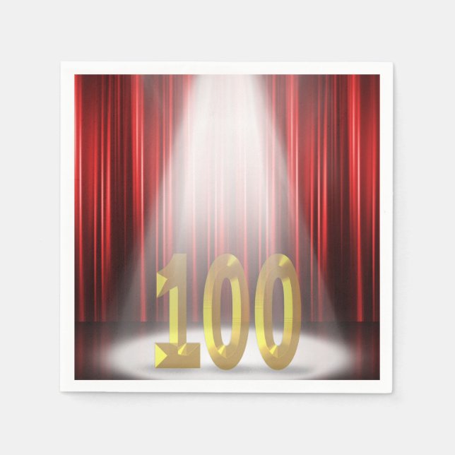 100. Geburtstag im Rampenlicht der Bühne Serviette (Vorderseite)