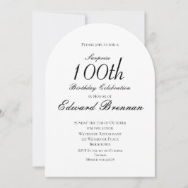 100. Geburtstag männlich Stilvolles Foto Monogram Einladung