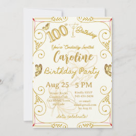 100. Geburtstag Meilenstein Elegant Einladung