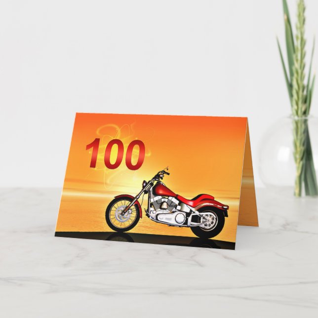 100. Geburtstag Motorraduntergang Karte (Vorderseite)