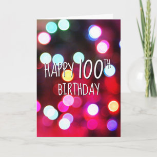 100. Geburtstag Neon-Partylichter Karte