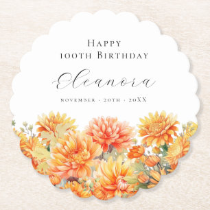 100. Geburtstag November-Geburtsblume Chrysantheme Untersetzer