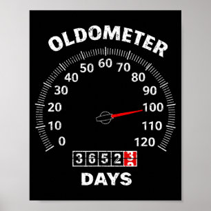 100. Geburtstag Oldometer Null bis 100 Jahre Auto Poster