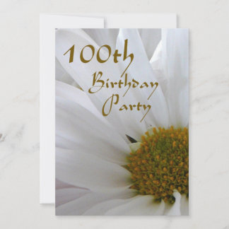 100. Geburtstag Party-White Daisy Einladung