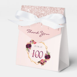 100. Geburtstag Rose Gold Glitzer Tropfen Name Geschenkschachtel