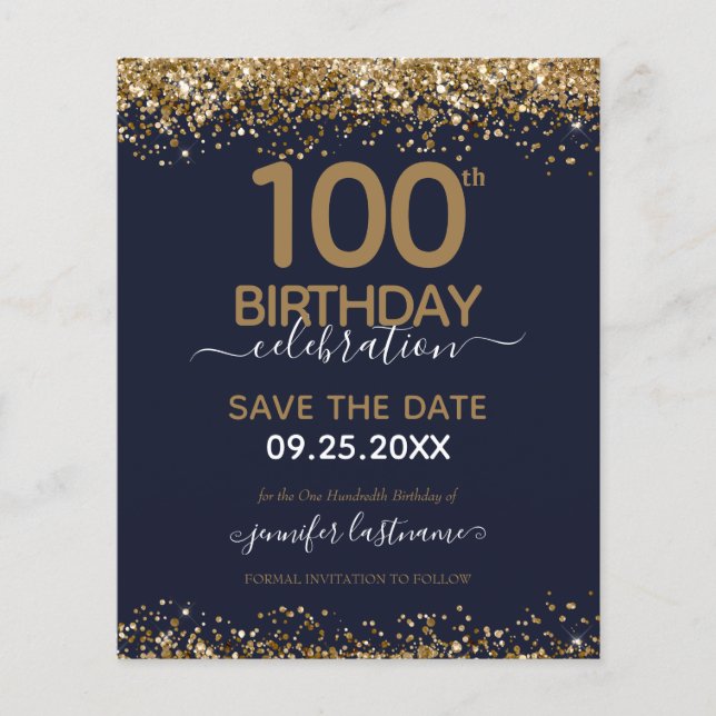 100. Geburtstag Save the Date Einladung (Vorderseite)