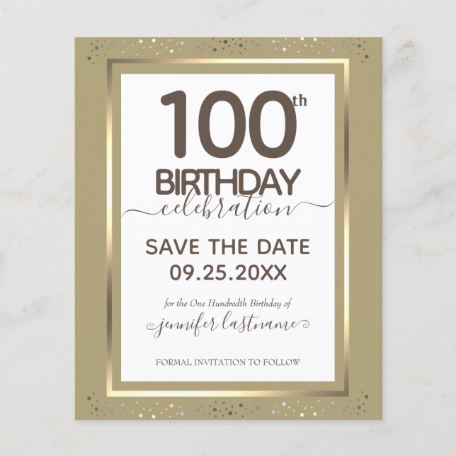 100. Geburtstag Save the Date Einladung (Vorderseite)
