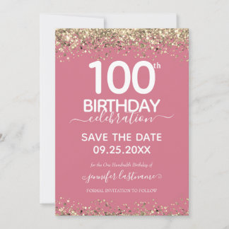 100. Geburtstag Save the Date Einladung