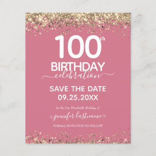 100. Geburtstag Save the Date Einladung