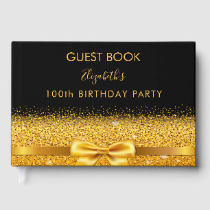100. Geburtstag schwarzer Goldbogen Gästebuch