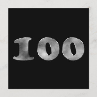 100. Geburtstag Schwarzes Silber| Nummer 100 Einladung