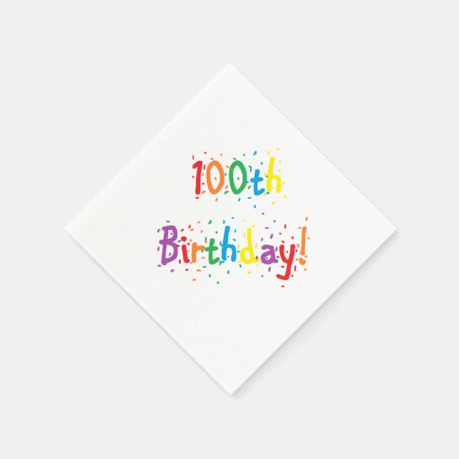 "100. Geburtstag!" Serviette (Ecke)