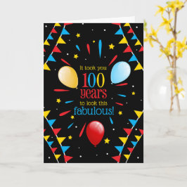 100. Geburtstag Sieht unglaublich aus Fahnen und B Karte