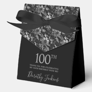 100. Geburtstag Silber Blumen Dankeschön Geschenkschachtel