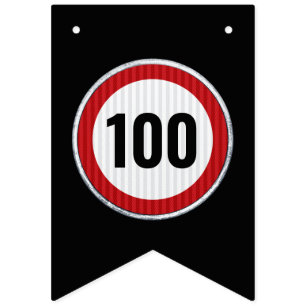 100. Geburtstag Tempolimitschild  Wimpelkette