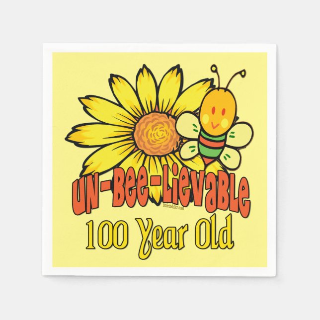 100. Geburtstag - Unglaublich im Alter von 100 Jah Serviette (Vorderseite)