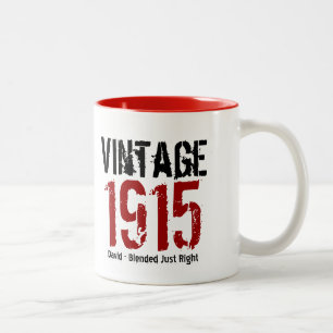 100. Geburtstag Vintag 1915 oder beliebiges Jahr V Zweifarbige Tasse