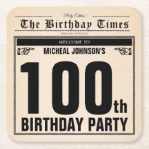 100. Geburtstag Vintager Zeitungsspass Einzigartig