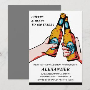 100. Geburtstagseinladungen Cheers and Bers Men Einladung