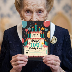100. Geburtstagsfeier 100 Jahre alte Feier Einladung