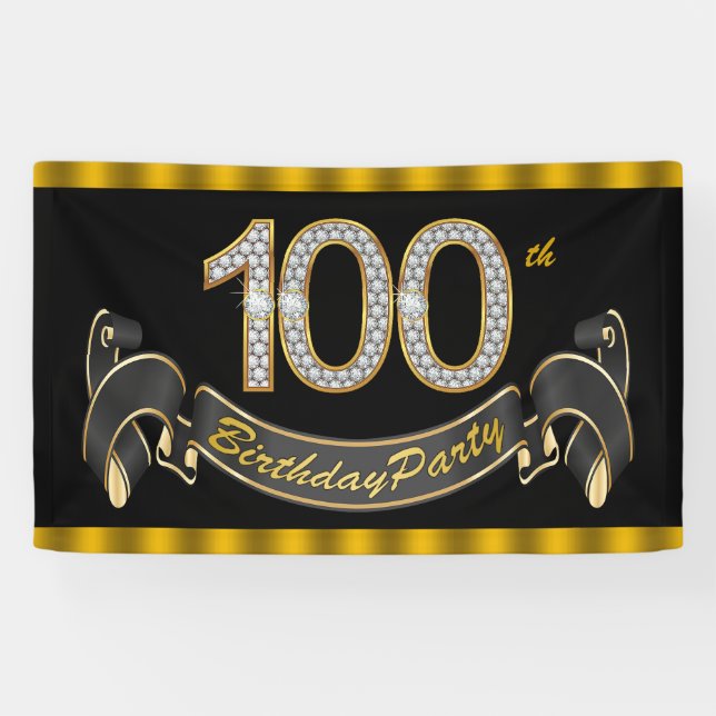 100. Geburtstagsfeier Banner (Horizontal)