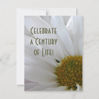 100. Geburtstagsfeier-Daisy nah-up Einladung
