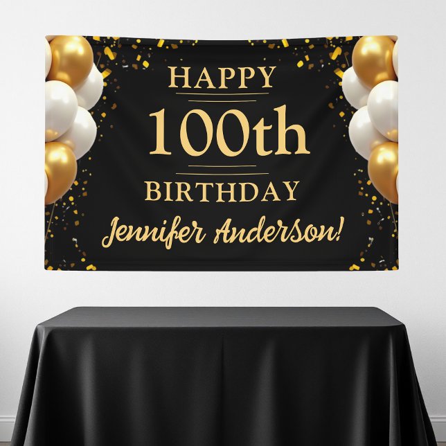 100. Geburtstagsfeier für Schwarze und Gold Banner (Von Creator hochgeladen)