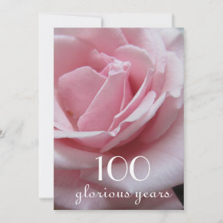 100. Geburtstagsfeier!-Hübsch Rosa Rose Einladung