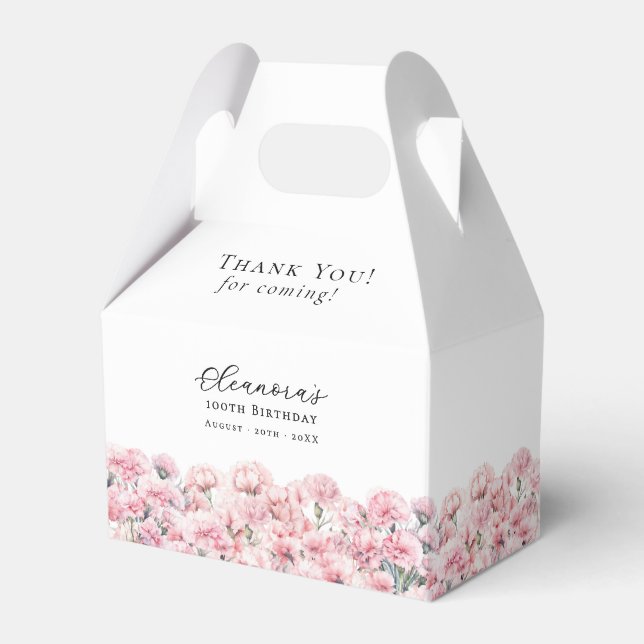 100. Geburtstagsfeier Januar Geburtsmonatsblume  Geschenkschachtel (Vorderseite)