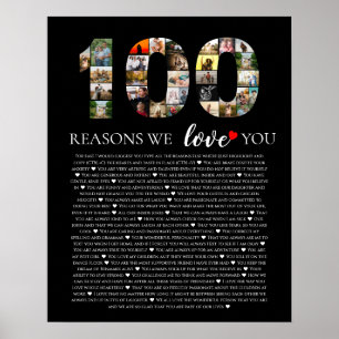100. Geburtstagsgründe, warum wir dich lieben Foto Poster