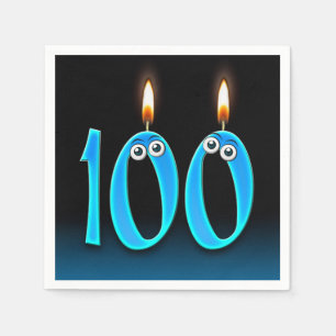 100. Geburtstagskandale mit Augenballen Serviette