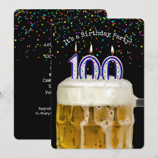 100. Geburtstagskandle-Party Einladung