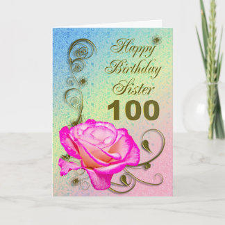 100. Geburtstagskarte der eleganten Rose für Karte