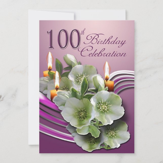 100. Geburtstagsparty Einladung (Vorderseite)