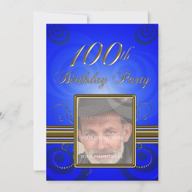 100. Geburtstagsparty Einladung (Vorderseite)