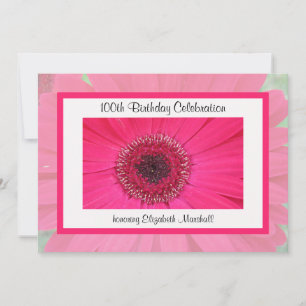 100. Geburtstagsparty Einladung Gerbera Daisy