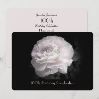 100. Geburtstagsparty Einladung Pale Pink Rose