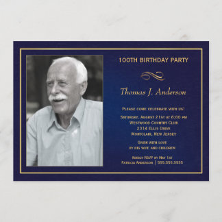100. Geburtstagsparty Einladungen mit Foto