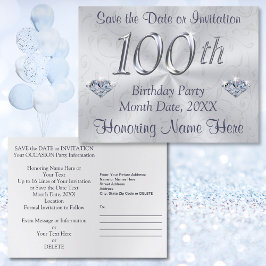100. Geburtstagsparty Einladungen oder Save the Da