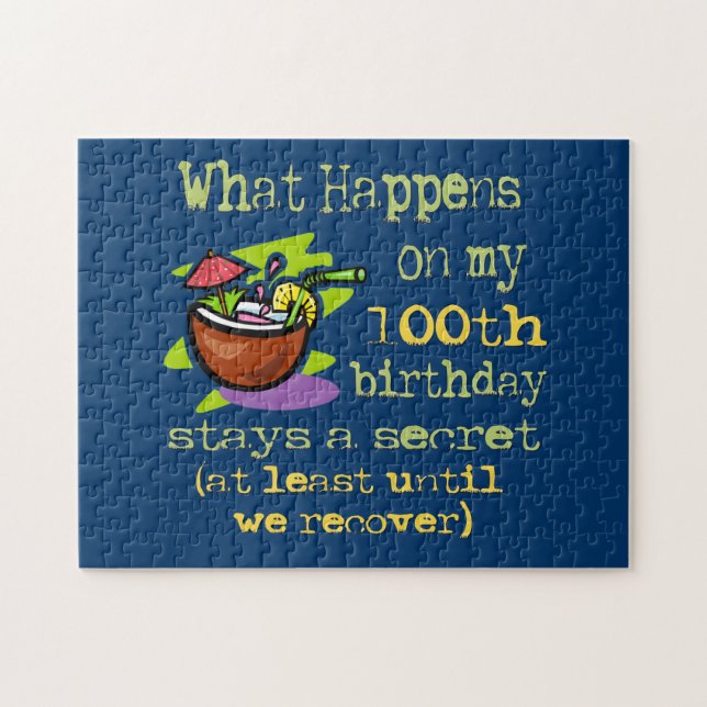 100. Geburtstagsparty Geschenke. Was passiert auf  Puzzle (Horizontal)
